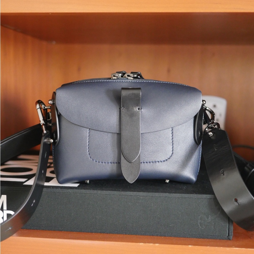 Pugnetti Micro Tool Bag in dark blue with black hardware